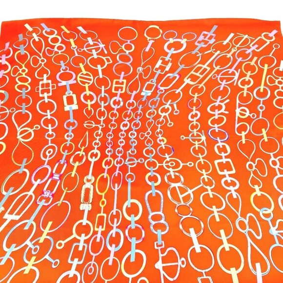 HERMES Carre90 Carre 90 DO RE BOUCLES Scarf silk Orange Unused - Picture 1 of 12
